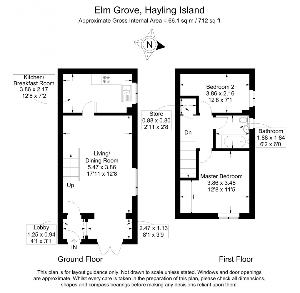 Floorplan for Elm Grove, Hayling Island, Hampshire