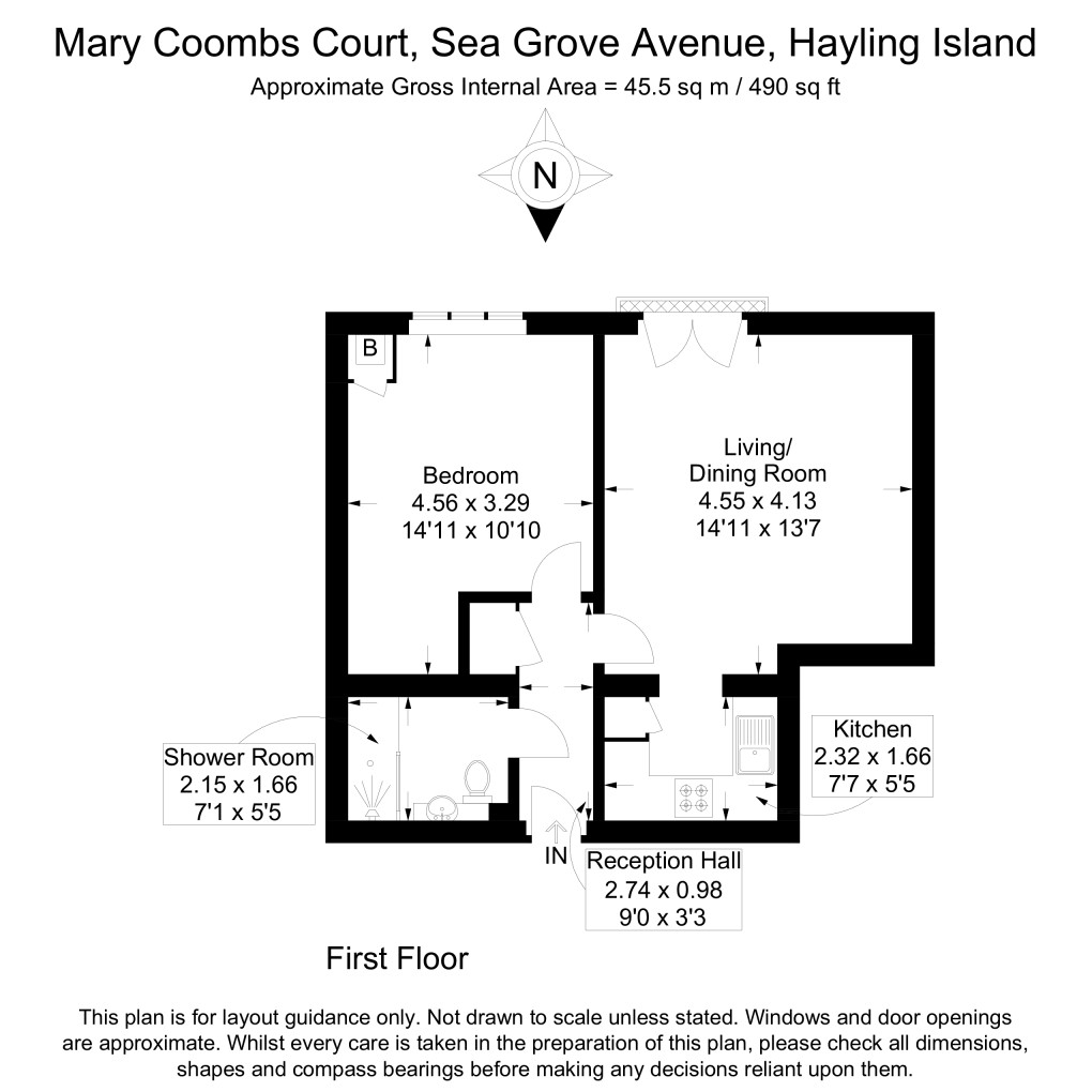 Floorplan for Mary Coombs Court, Hayling Island, Hampshire