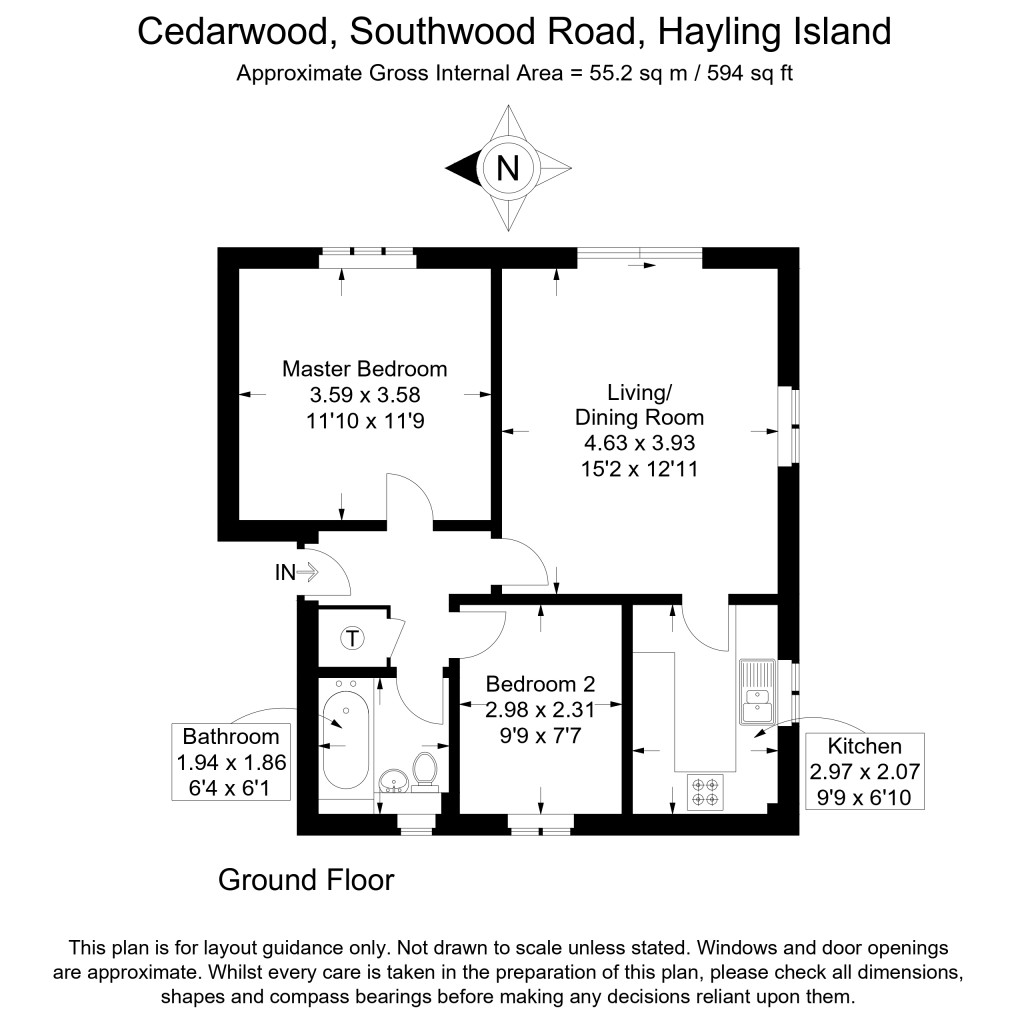 Floorplan for Southwood Road, Hayling Island, Hants