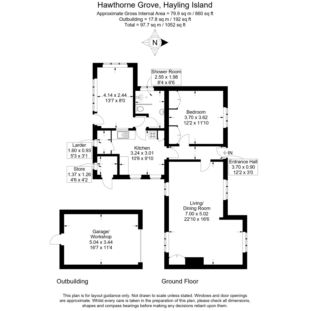 Floorplan for Hawthorne Grove, Hayling Island, Hampshire