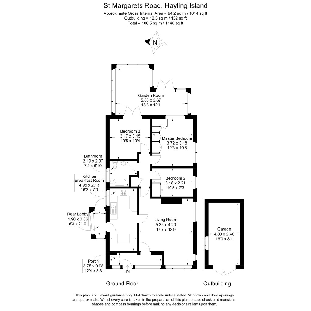 Floorplan for St. Margarets Road, Hayling Island, Hampshire