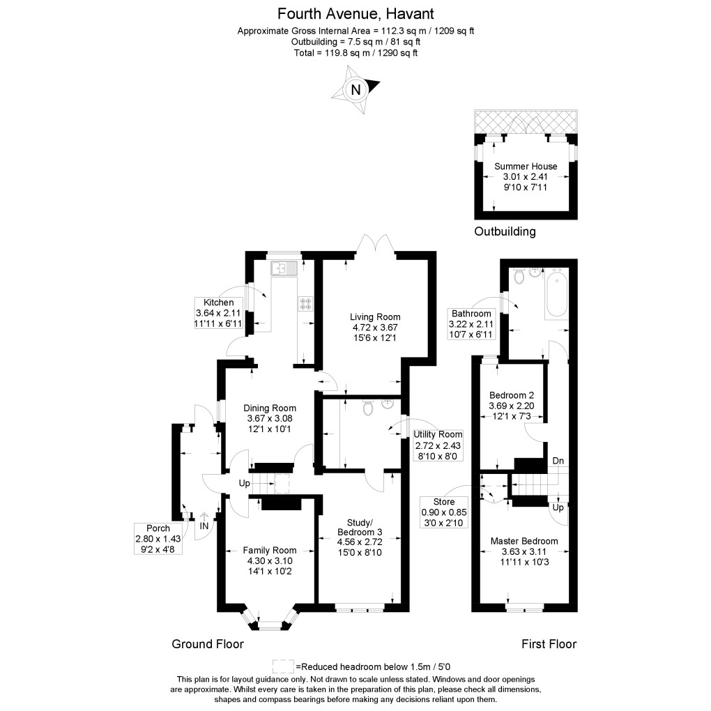 Floorplan for Fourth Avenue, Havant, Hampshire